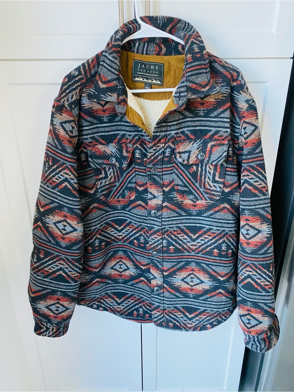 Jachs New York men’s large tribal Aztec heavy winter flannel jacket